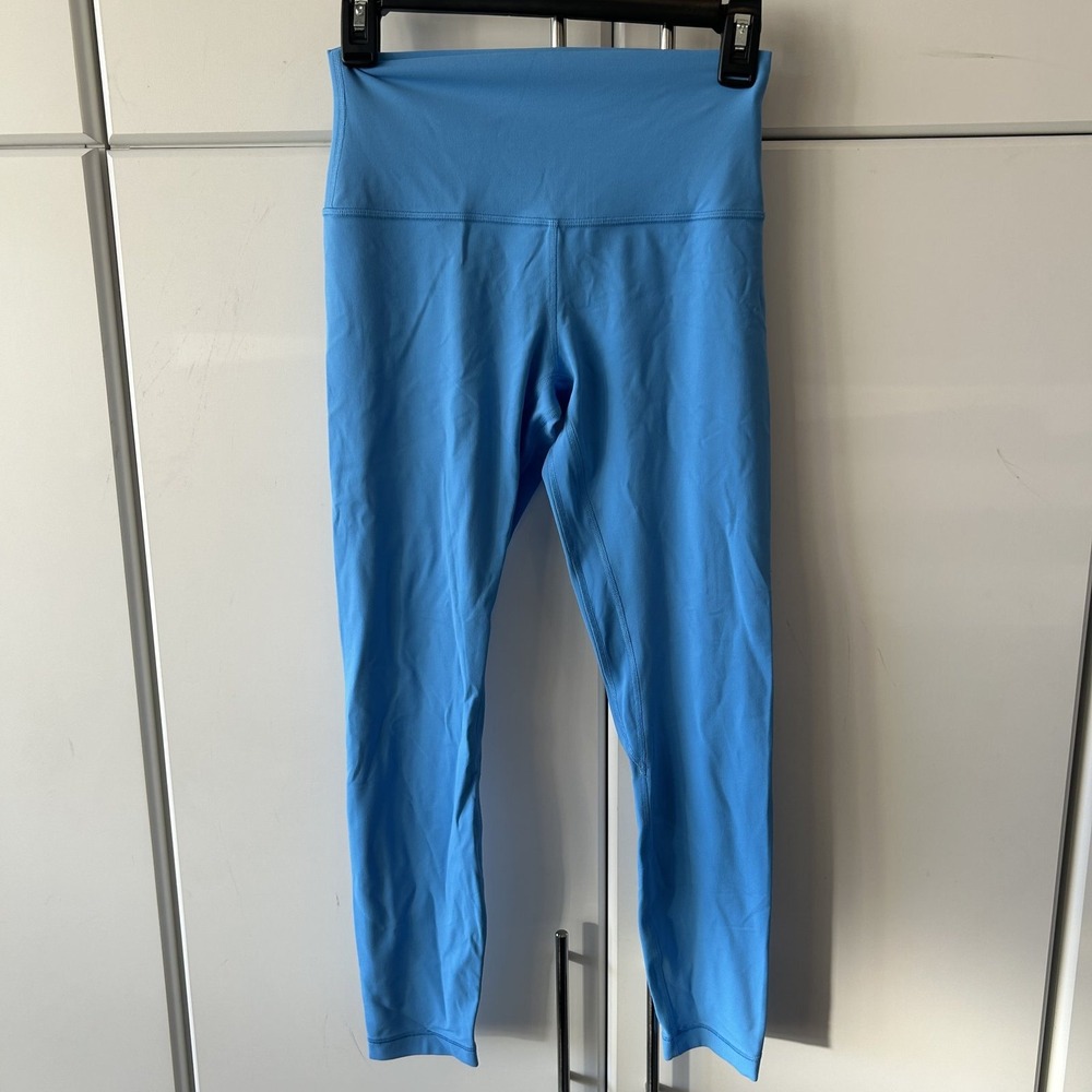 Lululemon Align High Rise Pant 25 Blue Cyan Nulu Yoga Leggings Size 6 LW5DRJS
